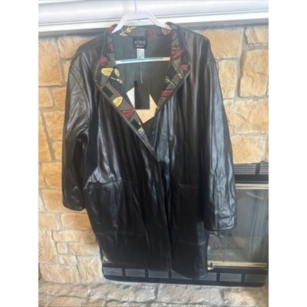 Koos Of Course NEW Reversible Green Feather Artsy Drape Coat Jacket Sz 3X - Picture 8 of 11